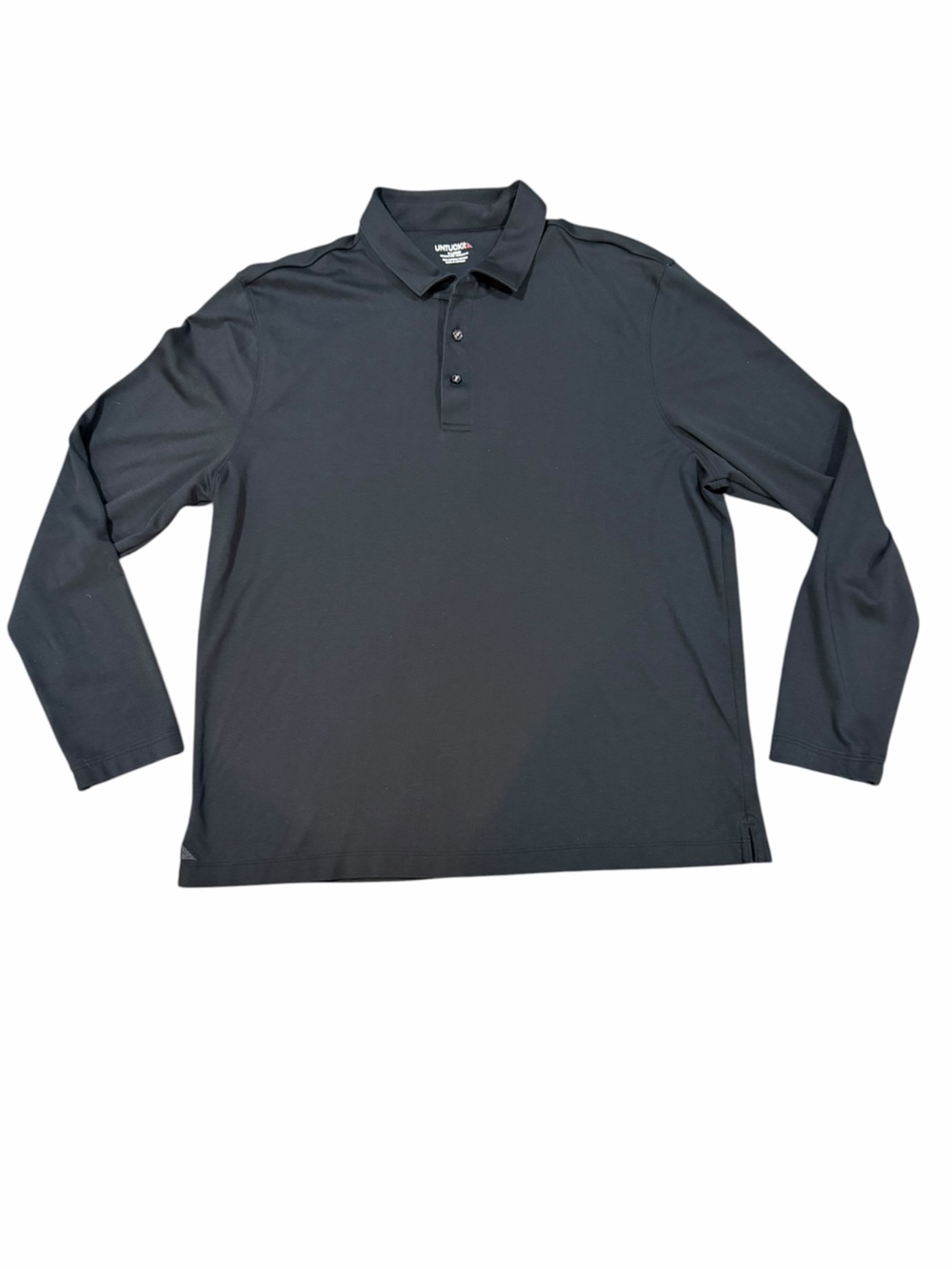 Untuckit Black Long Sleeve‎ Polo Shirt Men’s XL Supima Cotton Stretch Casual